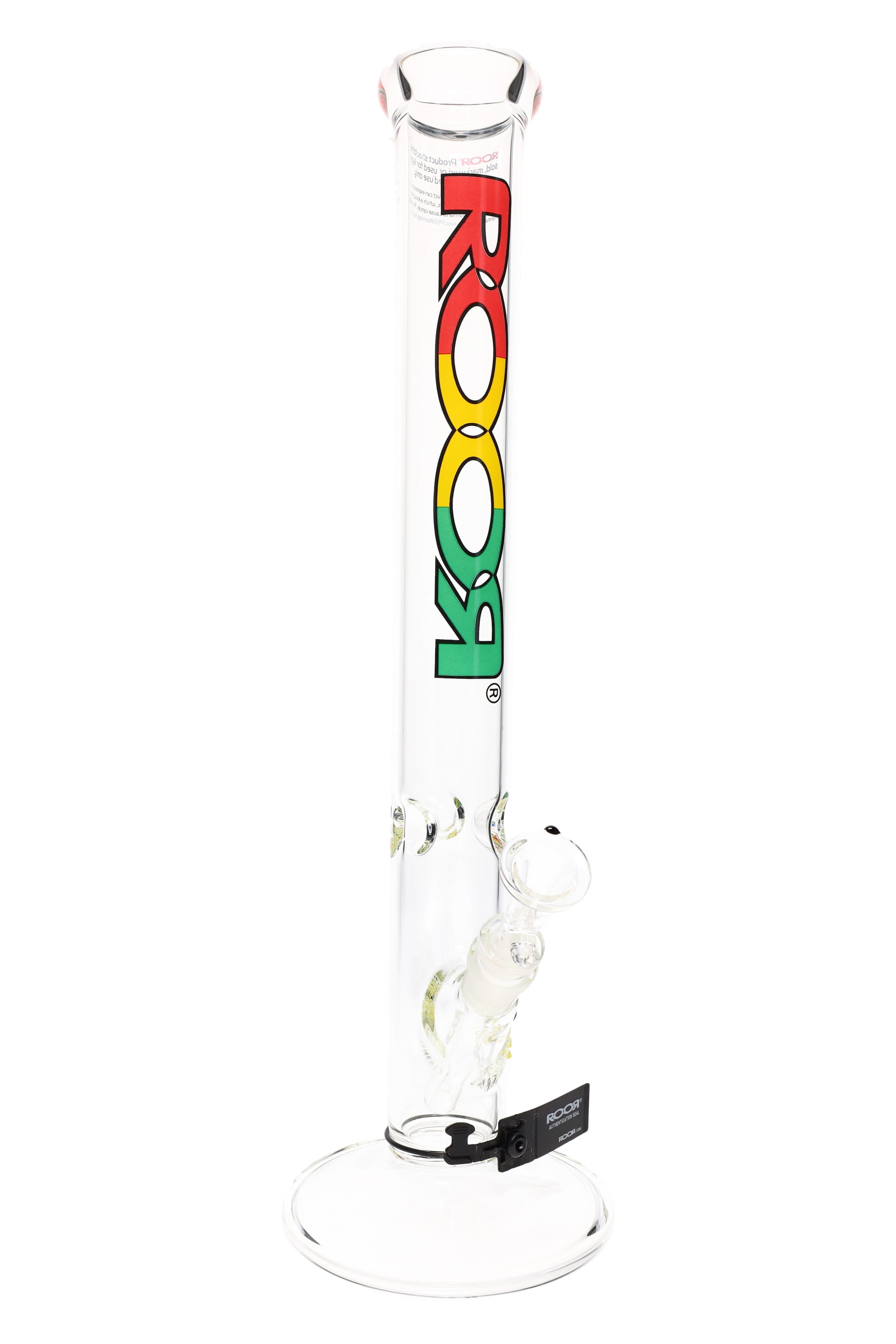 ROOR 18" Straight Shooter – 5 mm Glass-on-Glass Tube with Ice Pinch - Discreet Smoker