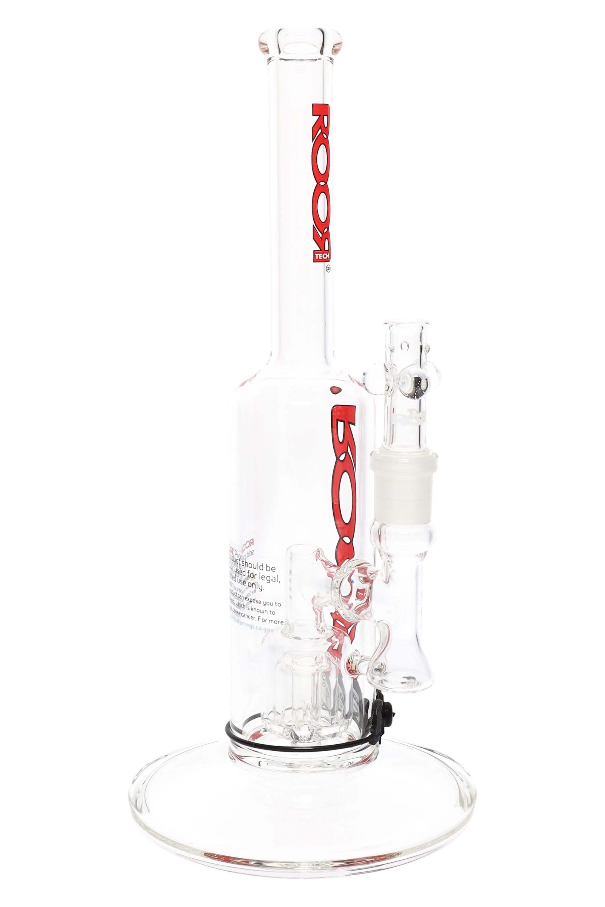 ROOR Tech Stemless Straight Tube Bong – Barrel Perc – 12″ – Clear - Discreet Smoker