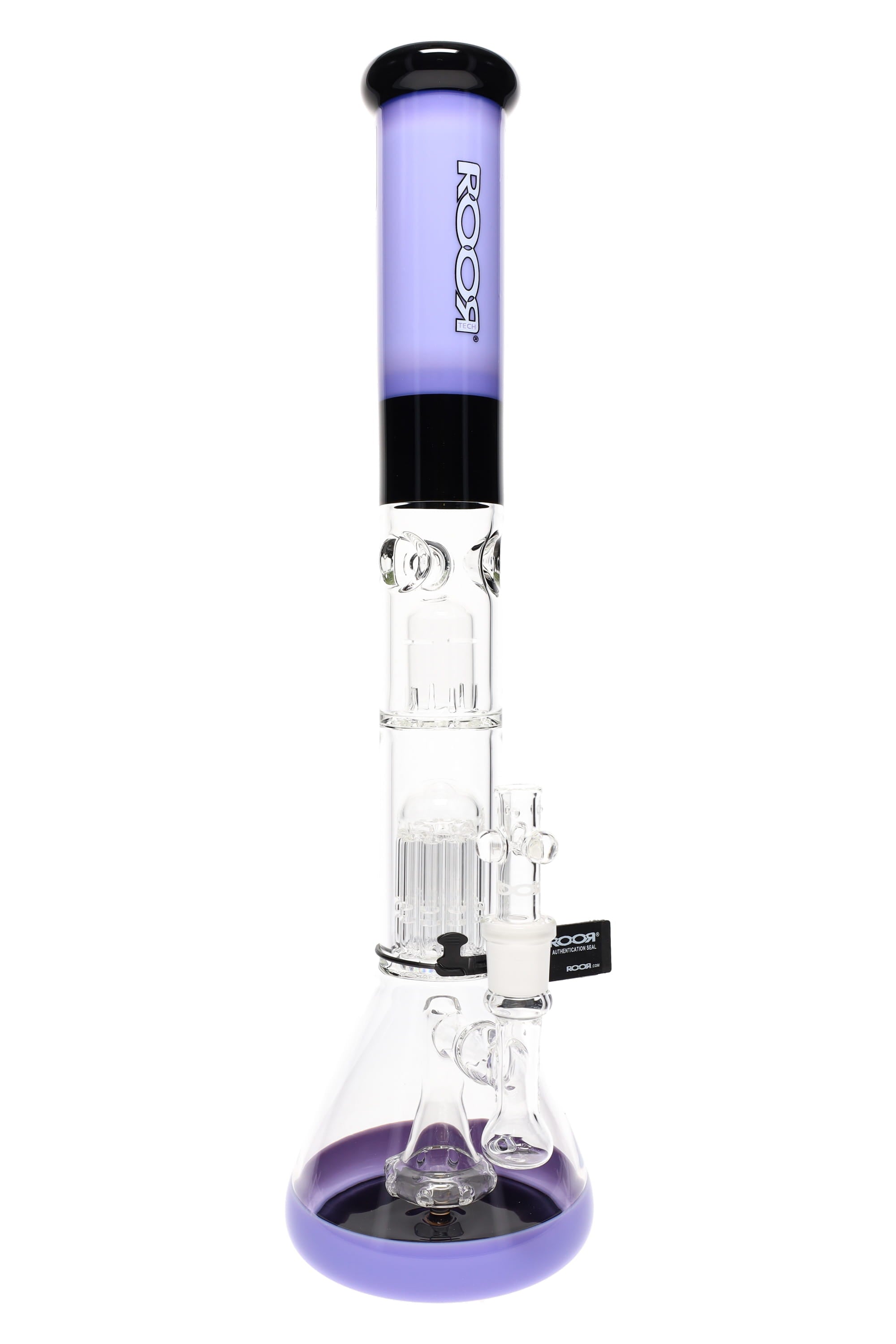 ROOR Tech Multicolor Stemless Beaker Bong – Multi Percs – 18″ – 5 mm - Discreet Smoker