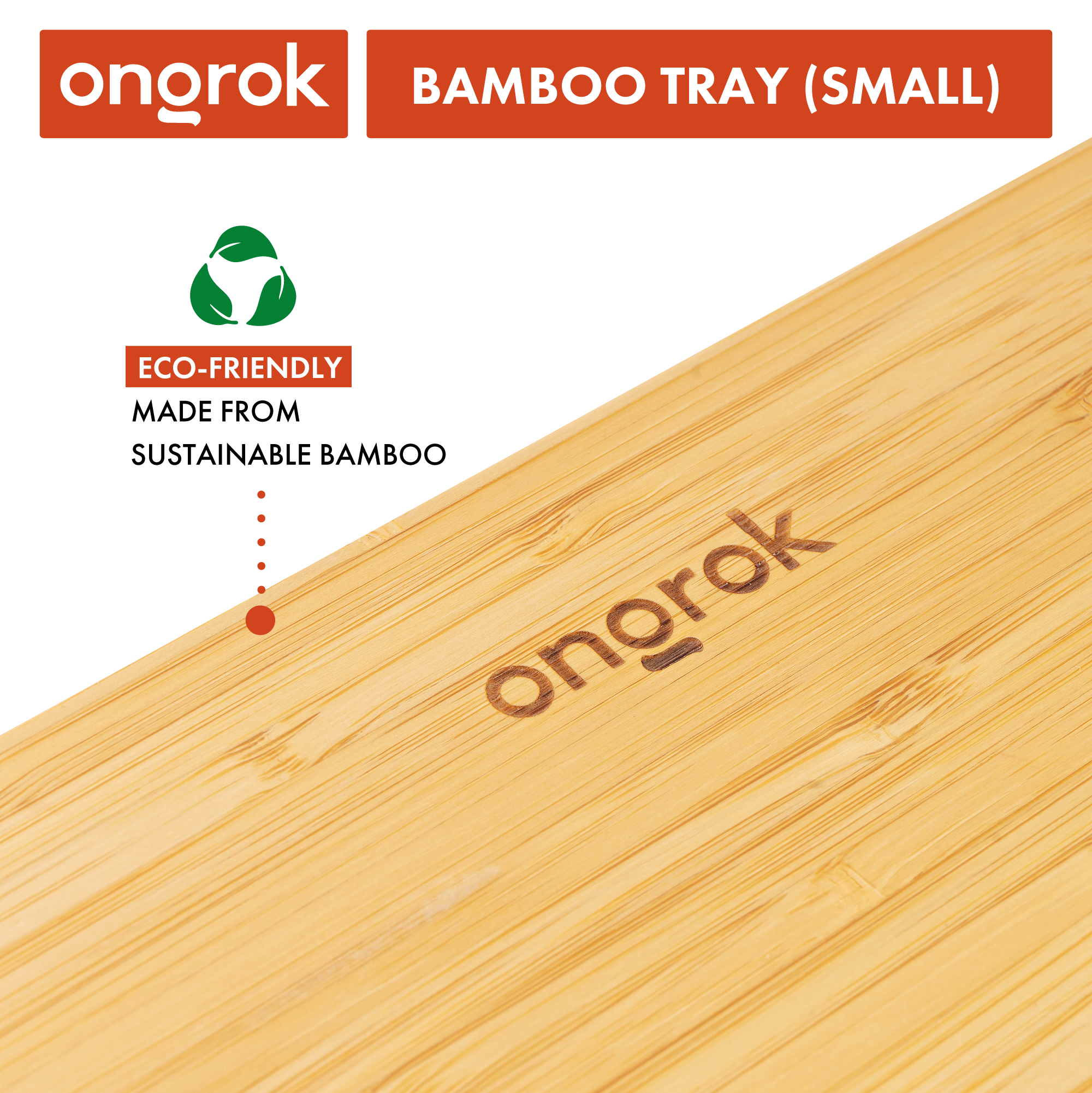Ongrok Sustainable Small Bamboo Wood Tray
