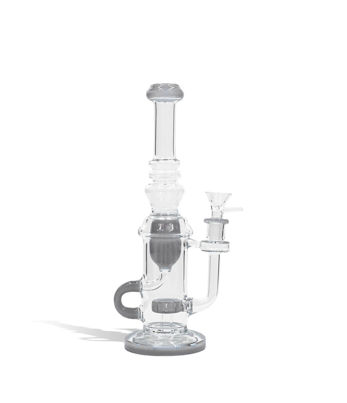 10 Inch Water Pipe with Color Matching Base, Perc, Diffuser, and Mouthpiece, Grey