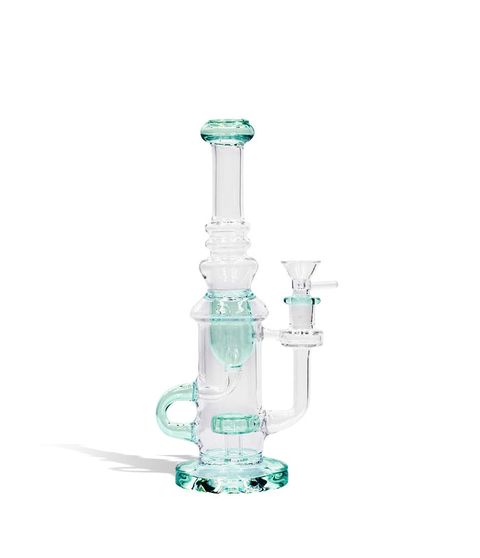 10 Inch Water Pipe with Color Matching Base, Perc, Diffuser, and Mouthpiece, Lake Green