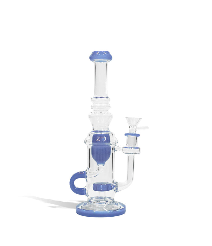 10 Inch Water Pipe with Color Matching Base, Perc, Diffuser, and Mouthpiece, Milky Blue
