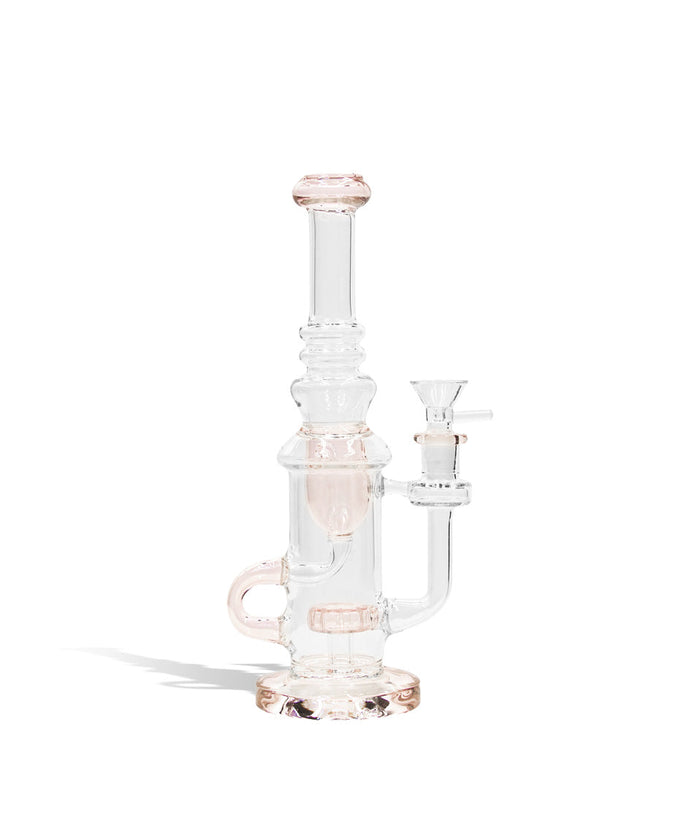 10 Inch Water Pipe with Color Matching Base, Perc, Diffuser, and Mouthpiece, Pink
