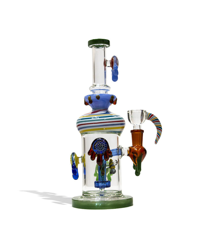 10 inch Dab Rig with Multi Designed Pearls, Green