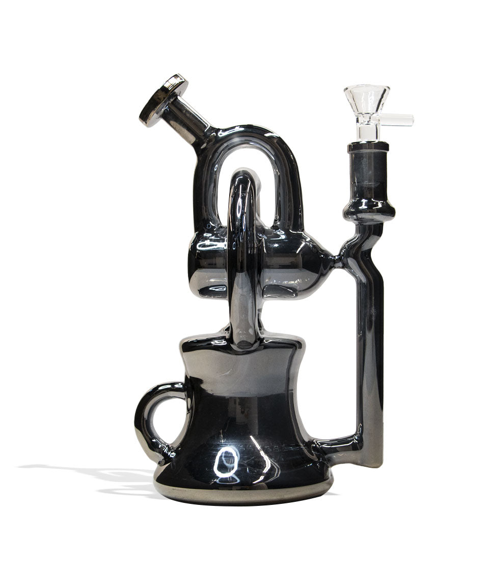10 inch Glass Recycler Water Pipe with Plated Finish - Discreet Smoker