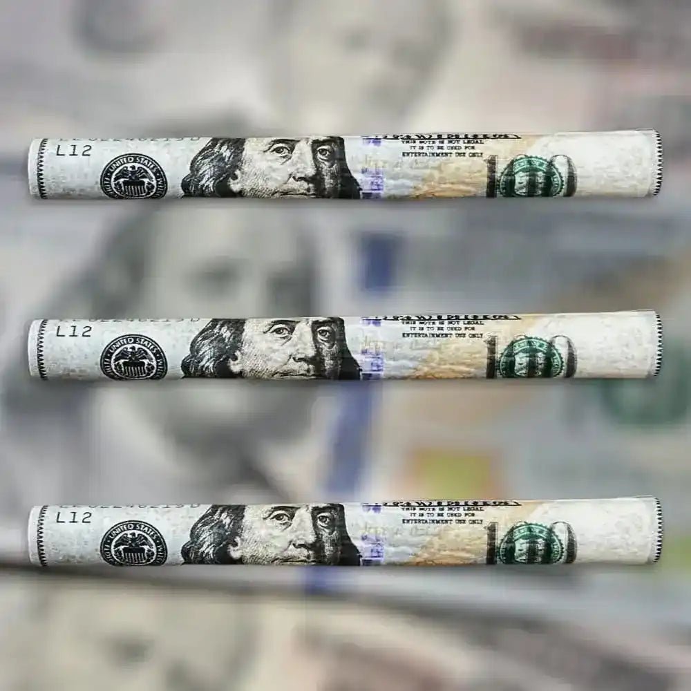 100 Dollar Benny Hemp Blunt Rolls with Filter Tip (3-pack) - Discreet Smoker