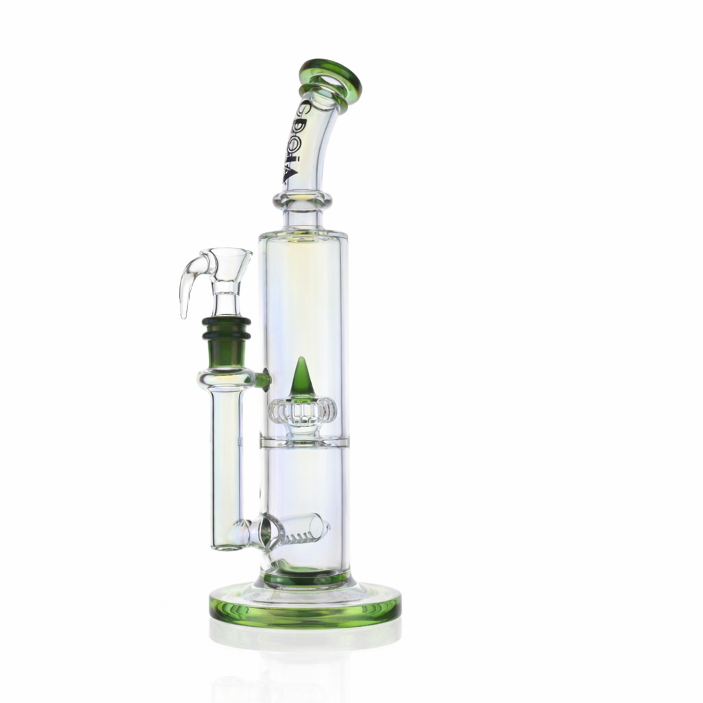 10" Dual Chamber Scientific Bong with Inline and Rocket Perc | Croia Glass - Discreet Smoker