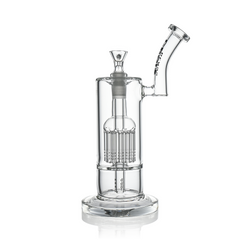 10" Dual Chamber Scientific Bubbler Tree Perc Glass Bong | Croia Glass - Discreet Smoker