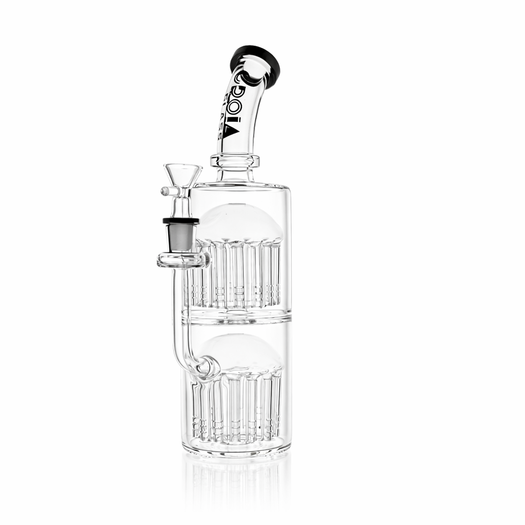 11" Double Tree Perc Scientific Glass Bong | Croia Glass - Discreet Smoker