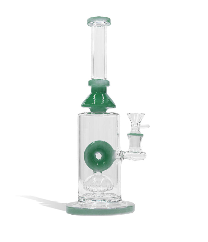 11 Inch Water Pipe with Donut Design and Funnel Bowl, Lake Green