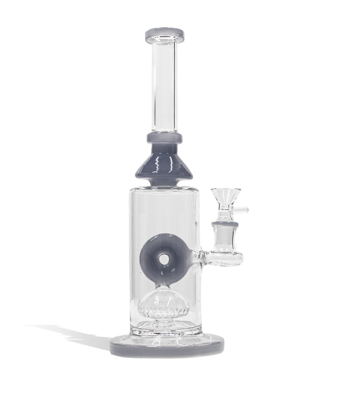 11 Inch Water Pipe with Donut Design and Funnel Bowl, Smokey Gray