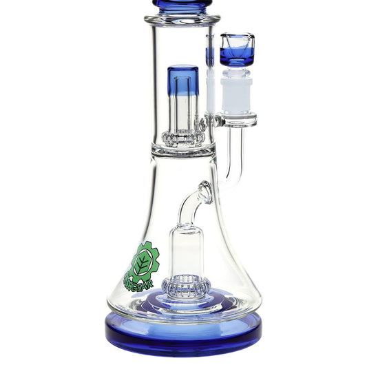 SeshGear Double Showerhead Perc Glass Water Pipe - 13" / 14mm F - Discreet Smoker