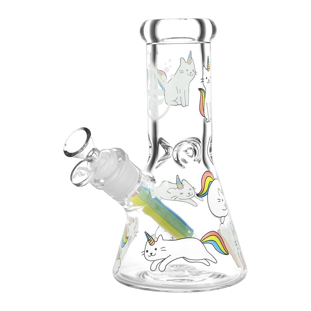 Pulsar Caticorns Design Series Glass Beaker Water Pipe - 8" / 14mm F - Discreet Smoker