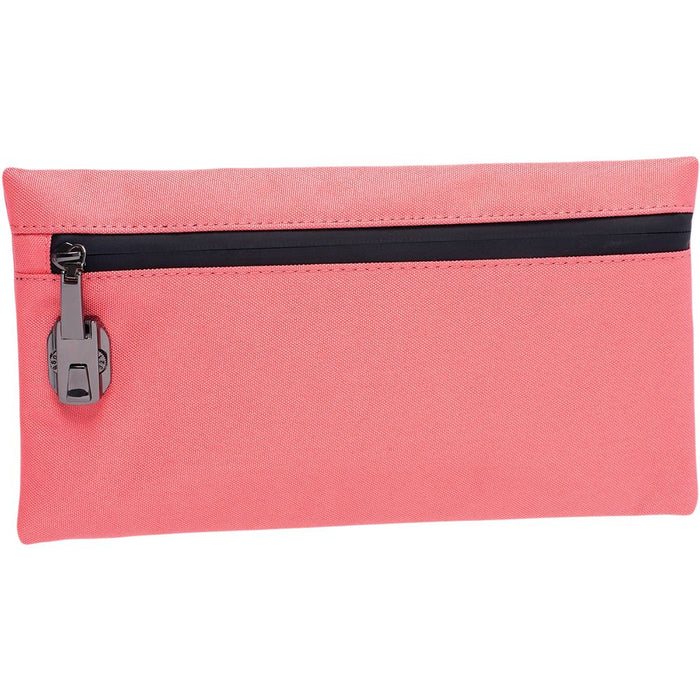 Smell Proof Zippered Fabric Pouch | 11" x 6", Living Coral Pink