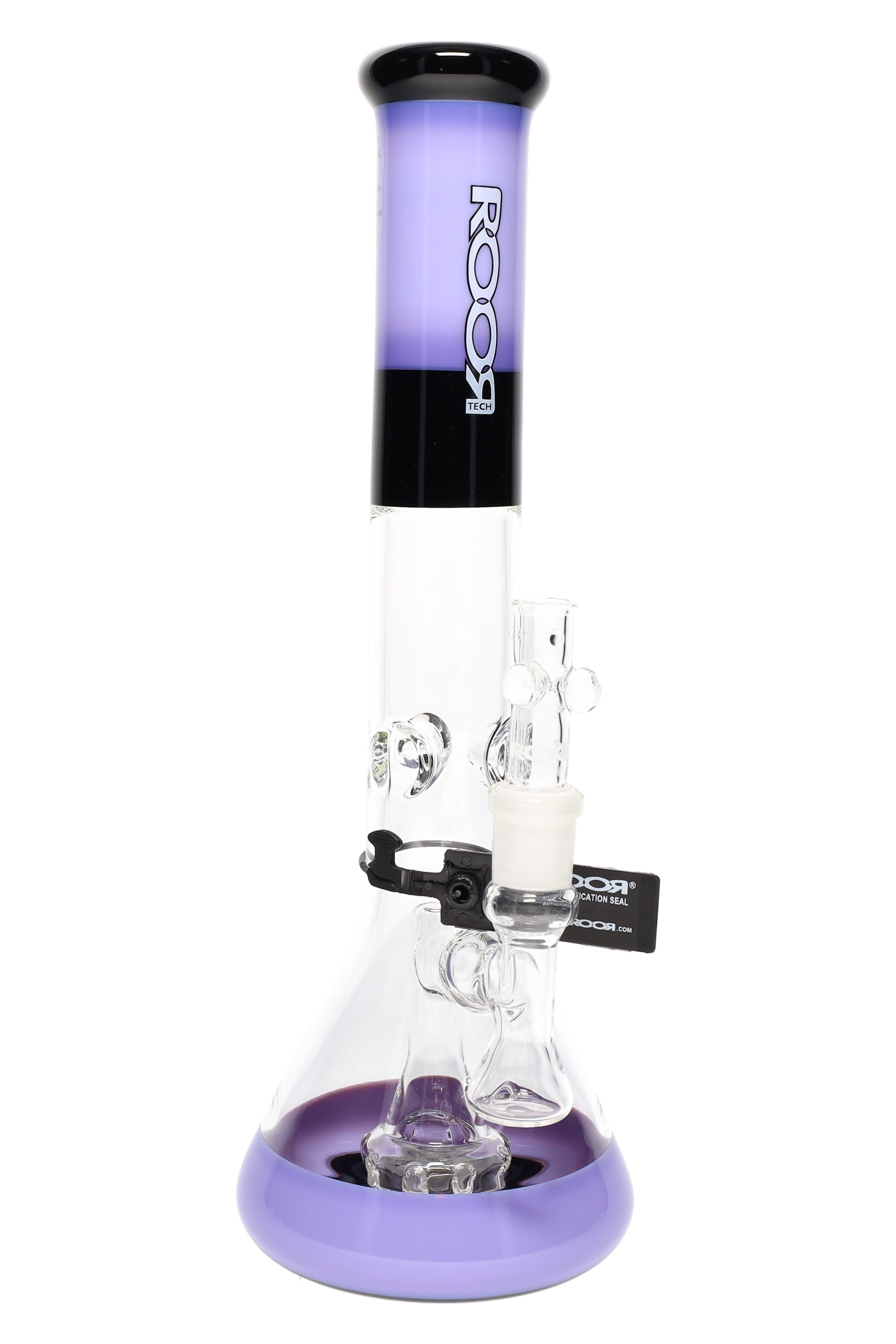 ROOR Tech 14″ Multicolor Beaker Bong with Perc – 5 mm Thick - Discreet Smoker