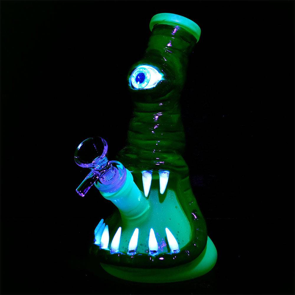 Bleary Eyed Beastie 3D Painted Beaker Water Pipe - 7.5" / Styles Vary - Discreet Smoker