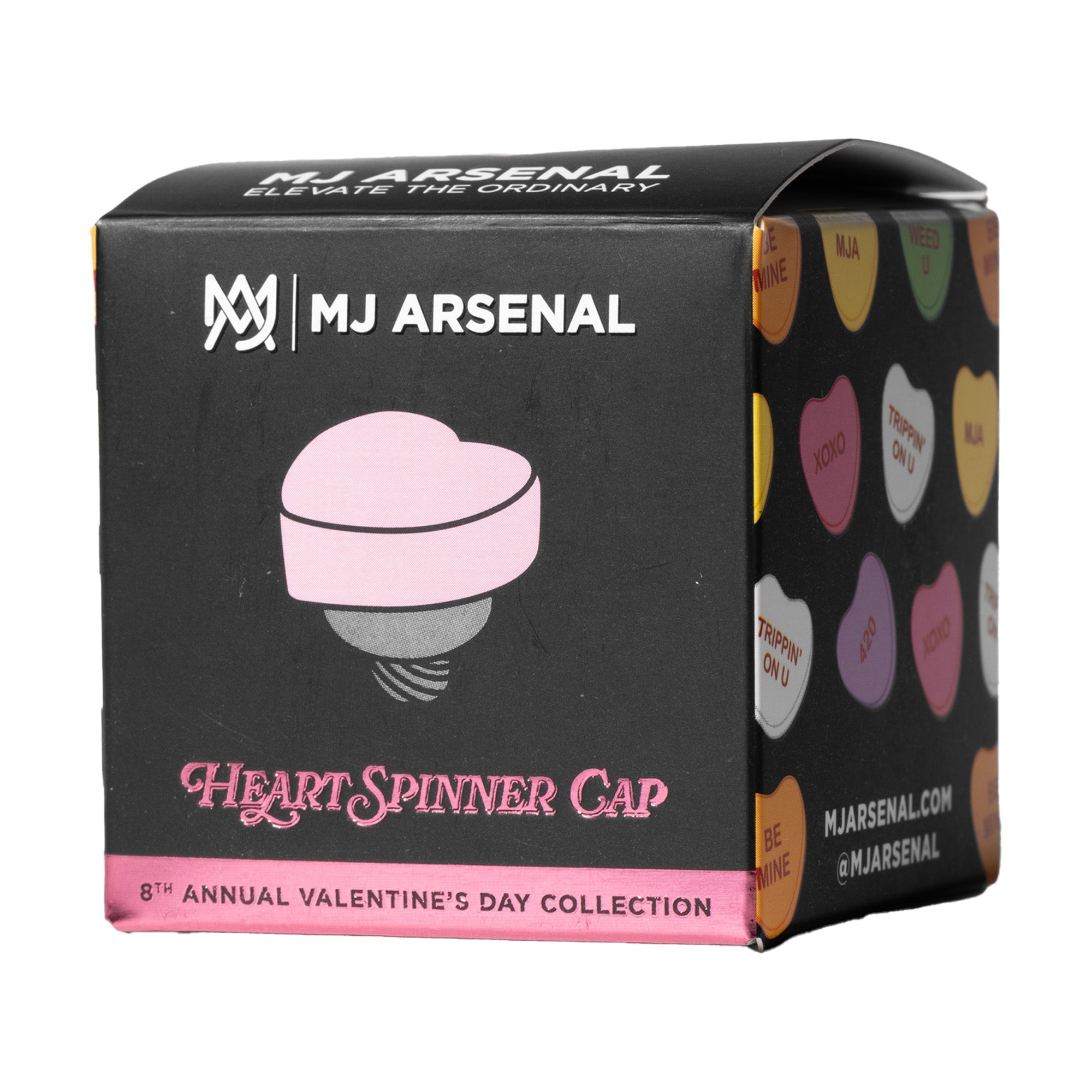 MJ Arsenal Heart Spinner Carb Cap Valentine's Day - Discreet Smoker