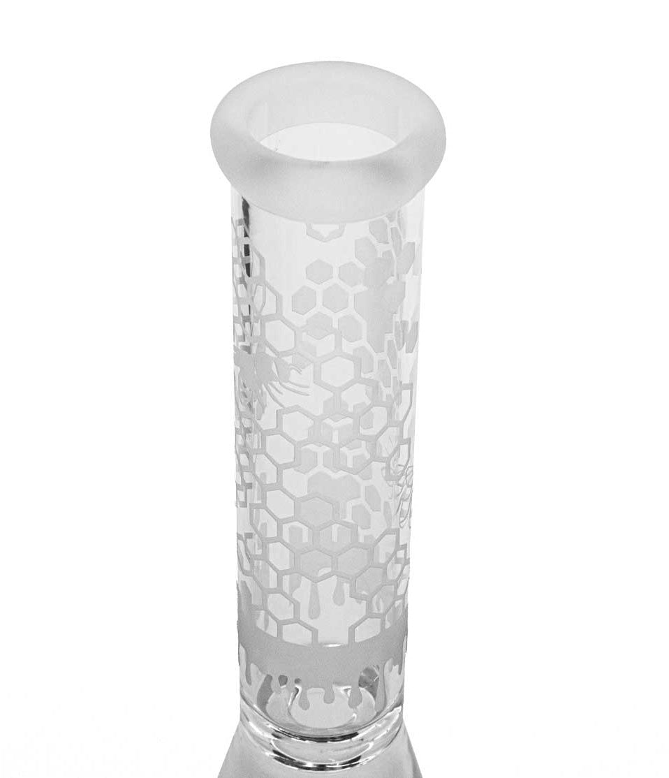 14 Inch Premium Etched Water Pipe with Heavy Base - Discreet Smoker
