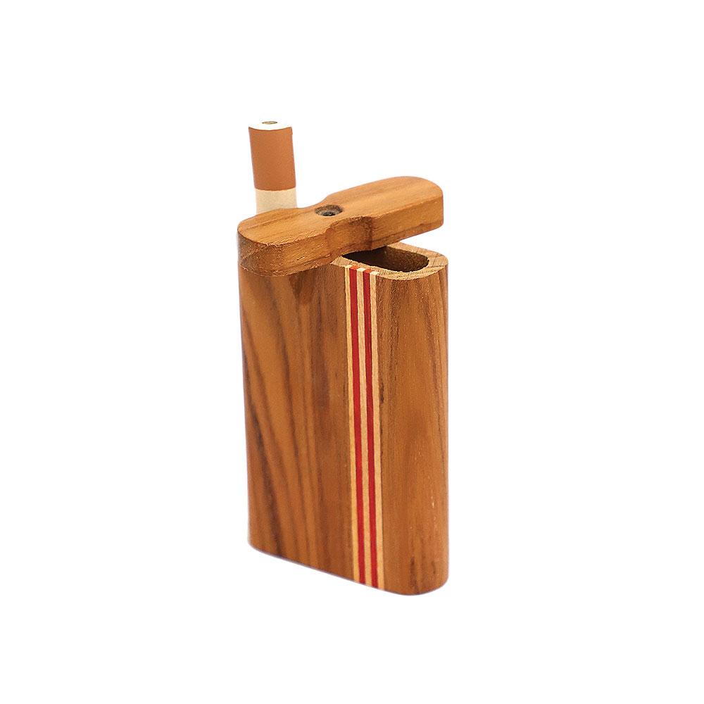 Striped Light Wood Dugout - Discreet Smoker