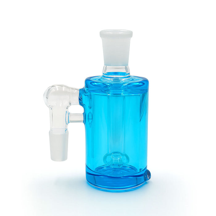 Colorful Opaque Glass Showerhead Perc Ash Catcher, Cyan Blue