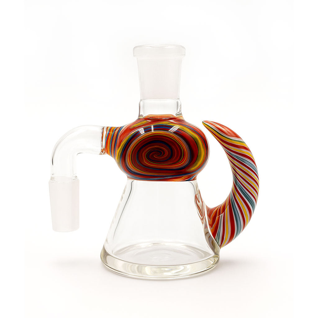 Colorful Swirl Horn Beaker Ash Catcher - Discreet Smoker