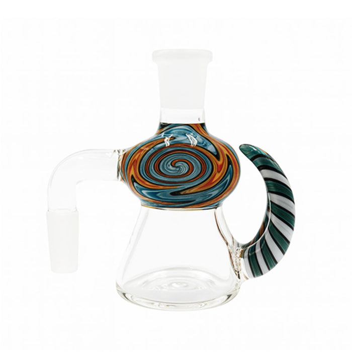Colorful Swirl Horn Beaker Ash Catcher, Teal