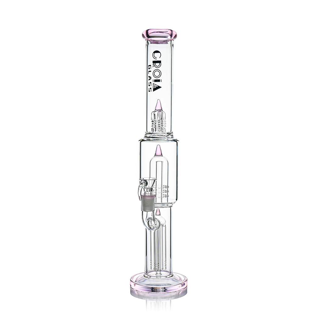 16" Triple Rocket-Perc Scientific Glass Bong | Croia Glass - Discreet Smoker