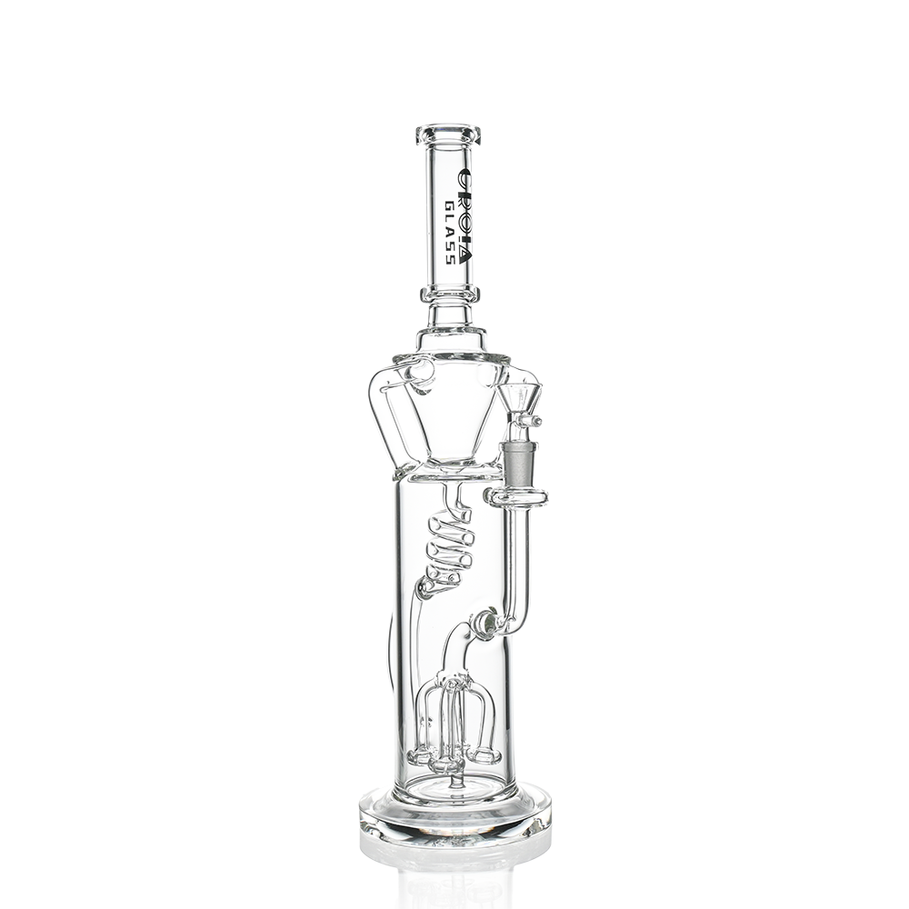 15" Scientific Glass Bong with Tree Perc & Spiral Cooling | Croia Glass - Discreet Smoker
