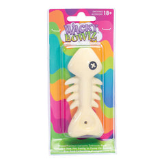 Wacky Bowlz Fish Skeleton Ceramic Hand Pipe - 4" - Discreet Smoker