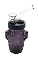 Colored Glass Cactus Water Pipe “Desert Sipper” – 3.5″ - Discreet Smoker