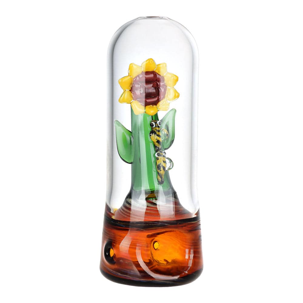 Empire Glass Works Sunflower Sanctuary Terrarium Hand Pipe - 5.75" - Discreet Smoker