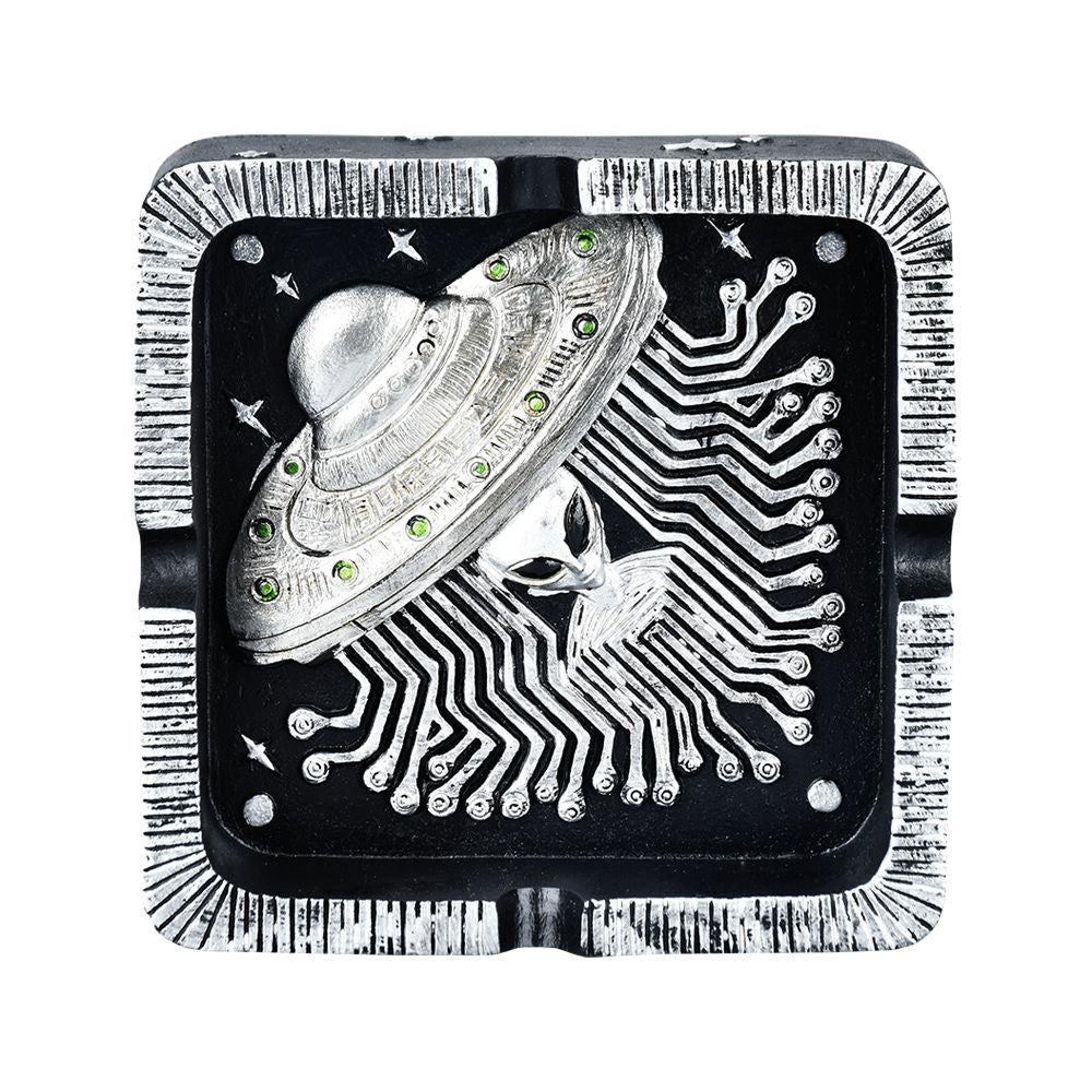 Alien Ship Circuit Polyresin Ashtray - 4.5"