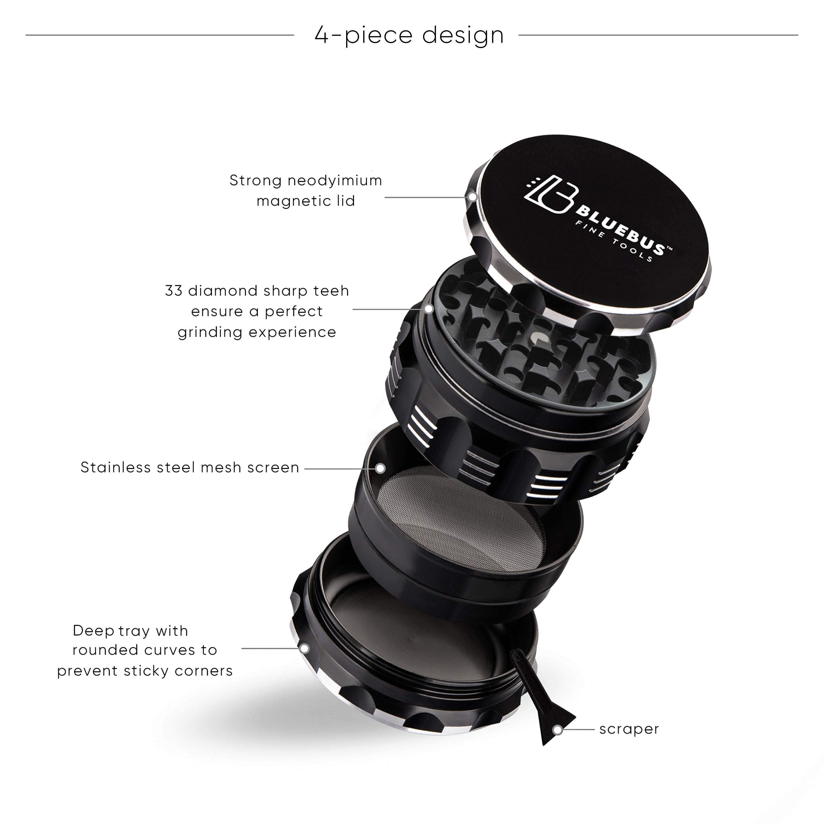 GAC 2.5" Ceramic Grinder Yellow - Discreet Smoker