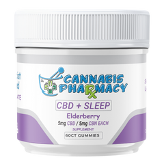 Cannabis Pharmacy | Sleep Light Gummies | 5mg CBN + 5mg CBD + 2.5mg Melatonin - Elderberry - 60ct