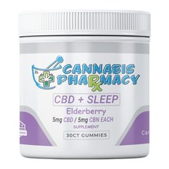 Cannabis Pharmacy | Sleep Light Gummies | 5mg CBN + 5mg CBD + 2.5mg Melatonin - Elderberry - 30ct