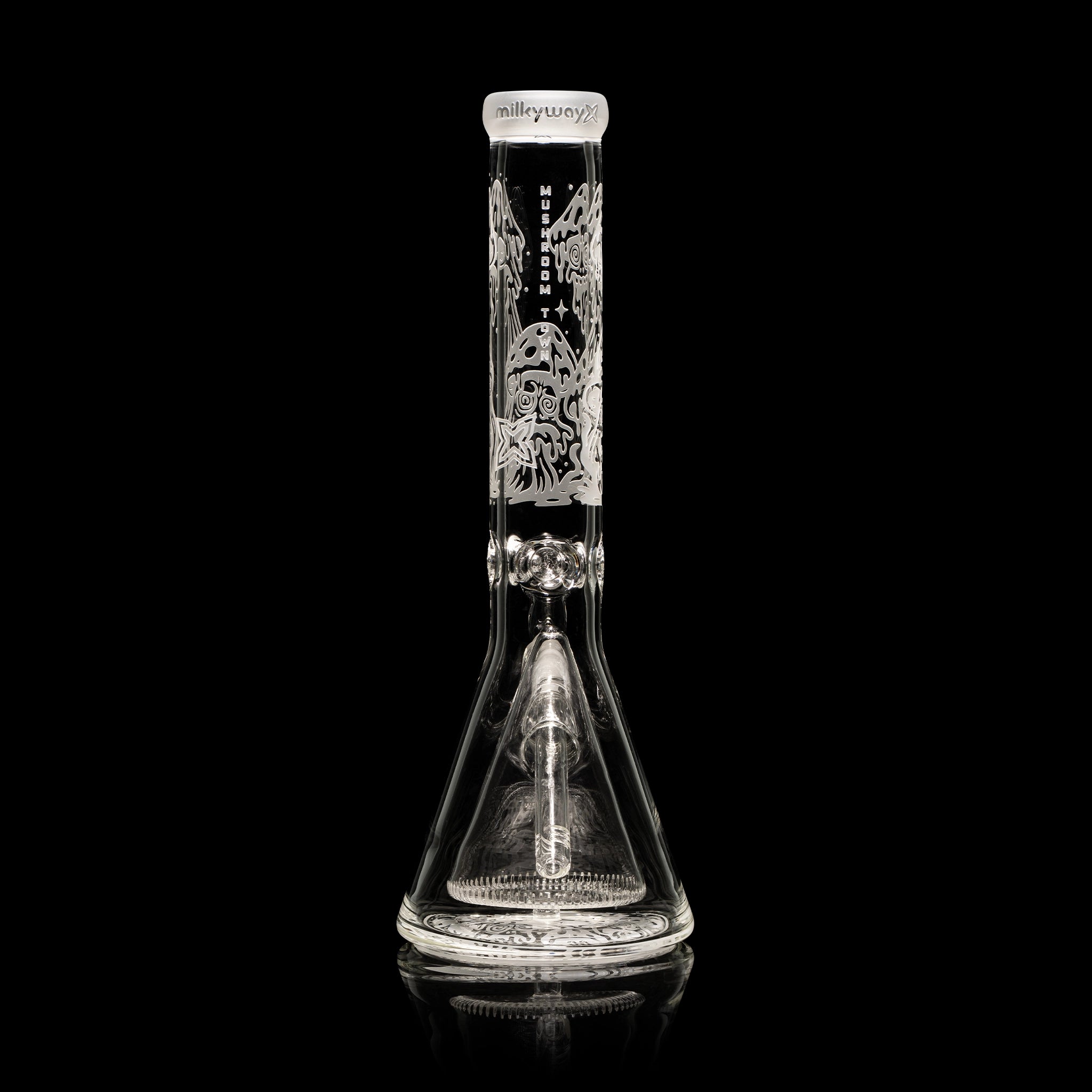 Mushroom Town 14" Collins Perc Beaker Bong - Discreet Smoker