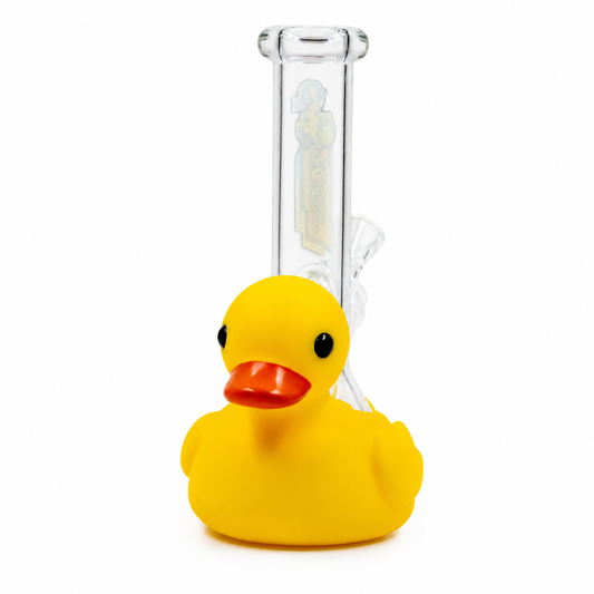 Rock Glass SunnyQuack – Yellow Duck-Shaped Glass Bong - Discreet Smoker