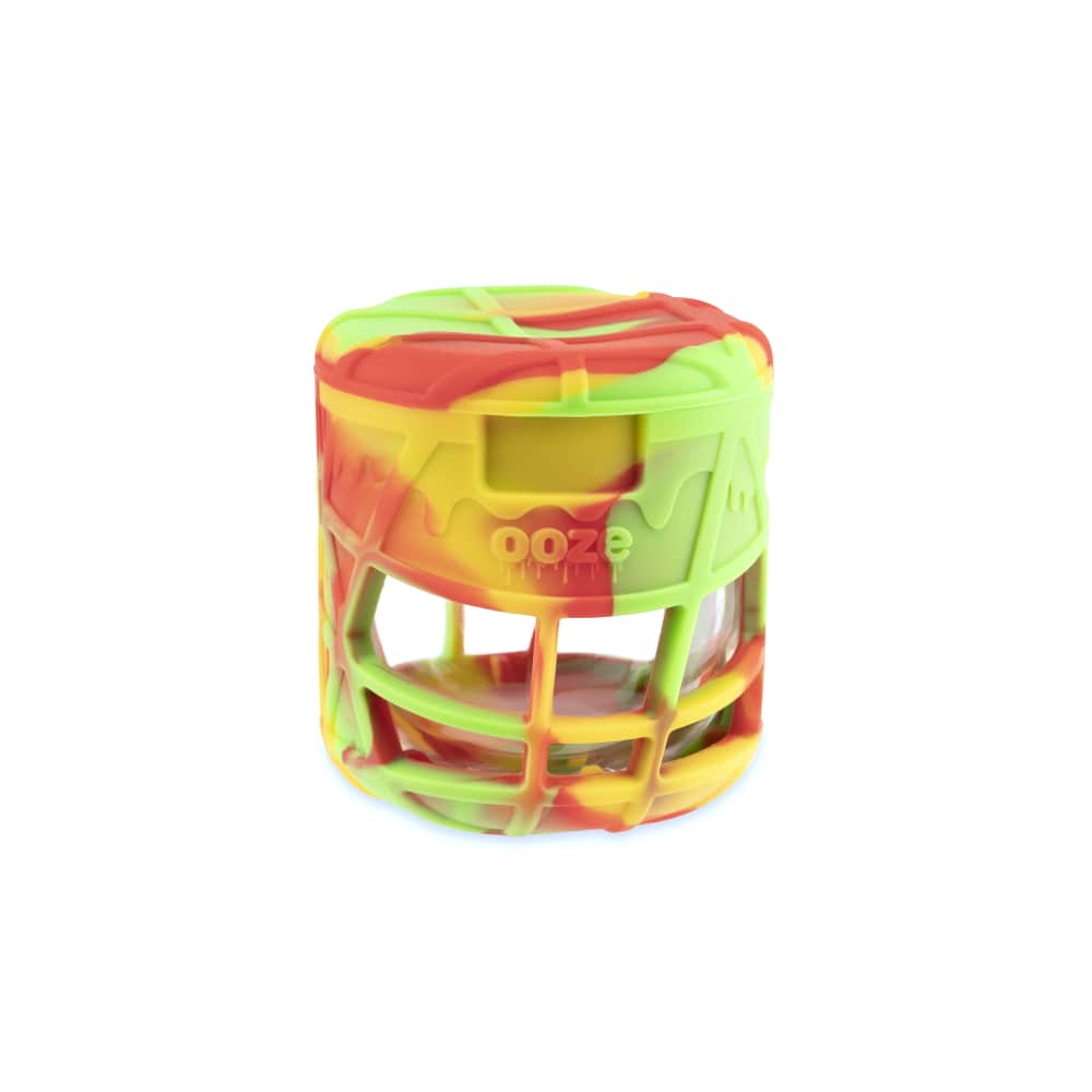 Ooze Prizm Silicone-Wrapped Glass Stash Jar - Discreet Smoker