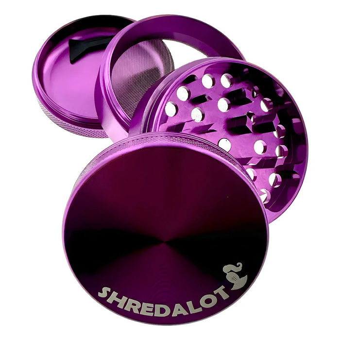 Sir Shredalot 4 Piece Metal Herb Grinder - 63mm, Purple