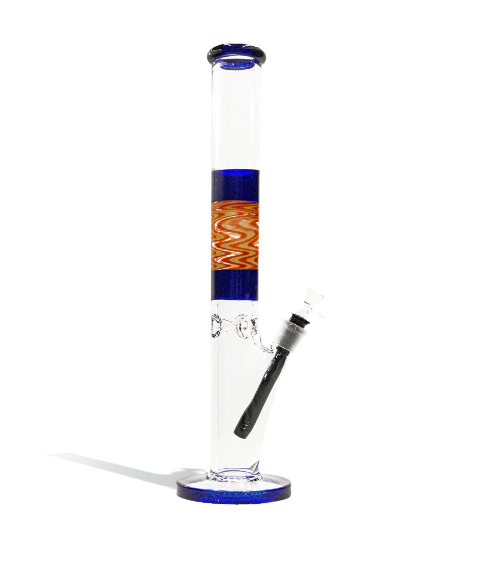 18 Inch 7mm Thick Straight Water Pipe with Swirled Color - Discreet Smoker