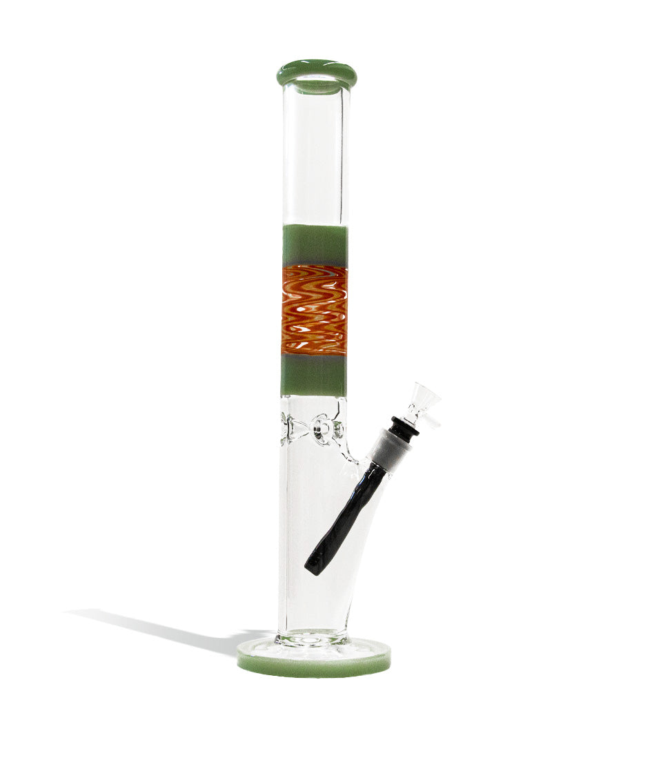 18 Inch 7mm Thick Straight Water Pipe with Swirled Color - Discreet Smoker