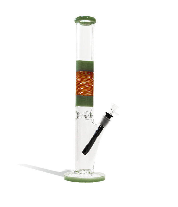 18 Inch 7mm Thick Straight Water Pipe with Swirled Color, Jade Green