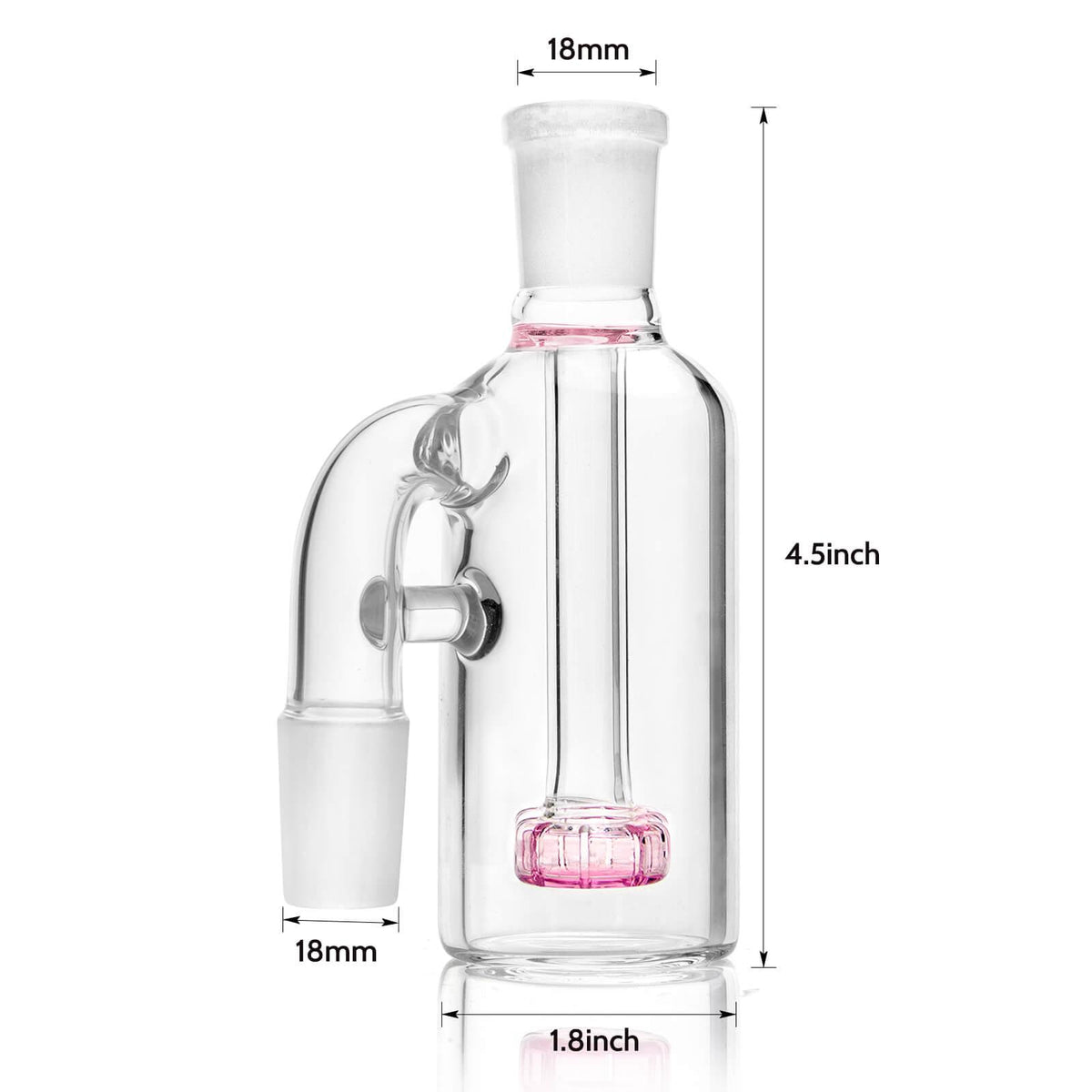 18mm 90 degree Ash Catcher Pink - Discreet Smoker