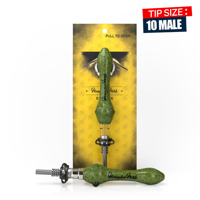 SPECKLED GLASS NECTAR COLLECTOR, Green/Blue