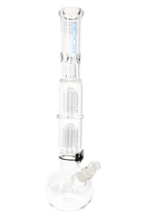 ROOR Tech 17″ Bubble-Base Bong with Dual Tree Percs – 5 mm – Assorted Decals - Discreet Smoker