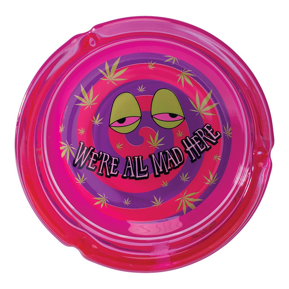 Fujima We're All Mad Here Glass Ashtray - 6.25" - Discreet Smoker
