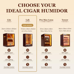 Cigar Flavoring Humidor, 4-Count, Spanish Cedar and Glass Tube Gift