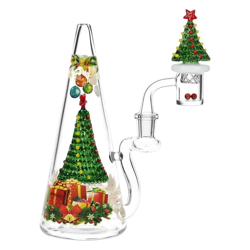 Presents Under The Tree Glass Dab Rig Set - 8" / 14mm F - Discreet Smoker