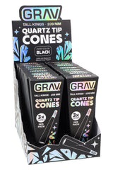 GRAV Tall Kings Quartz Tip Cones – 109 mm – 3/Pack – 16-Count Display - Discreet Smoker